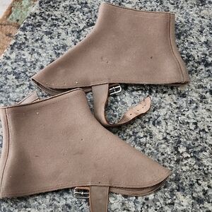 Vintage Wool & Leather Tan Spats